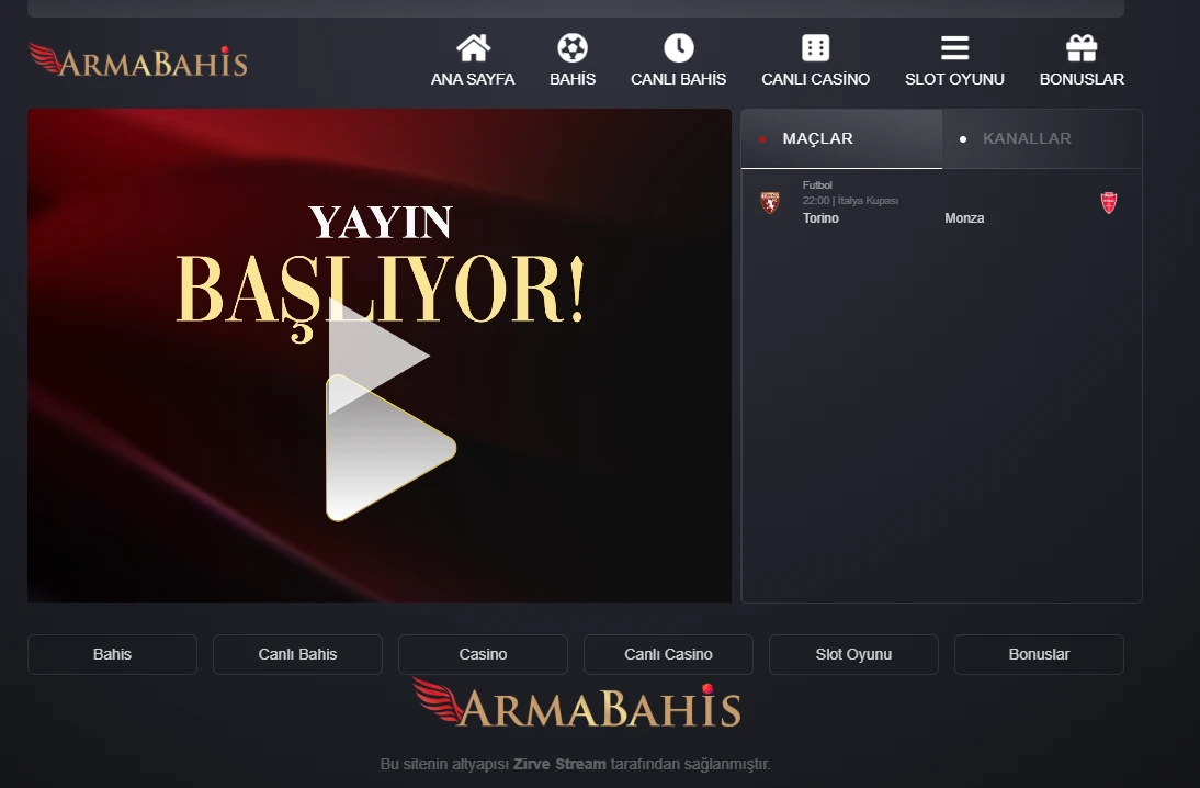 Armabahis TV ekran görüntüsü