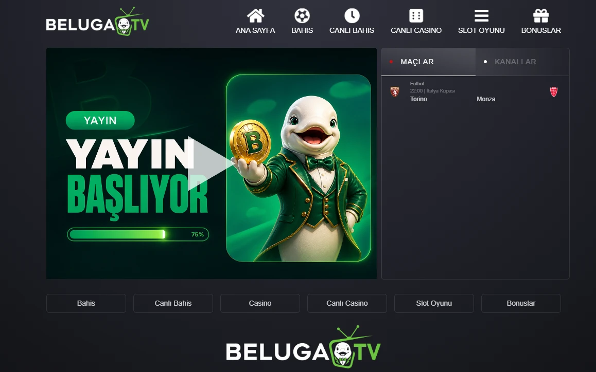 Belugabahis TV ekran görüntüsü