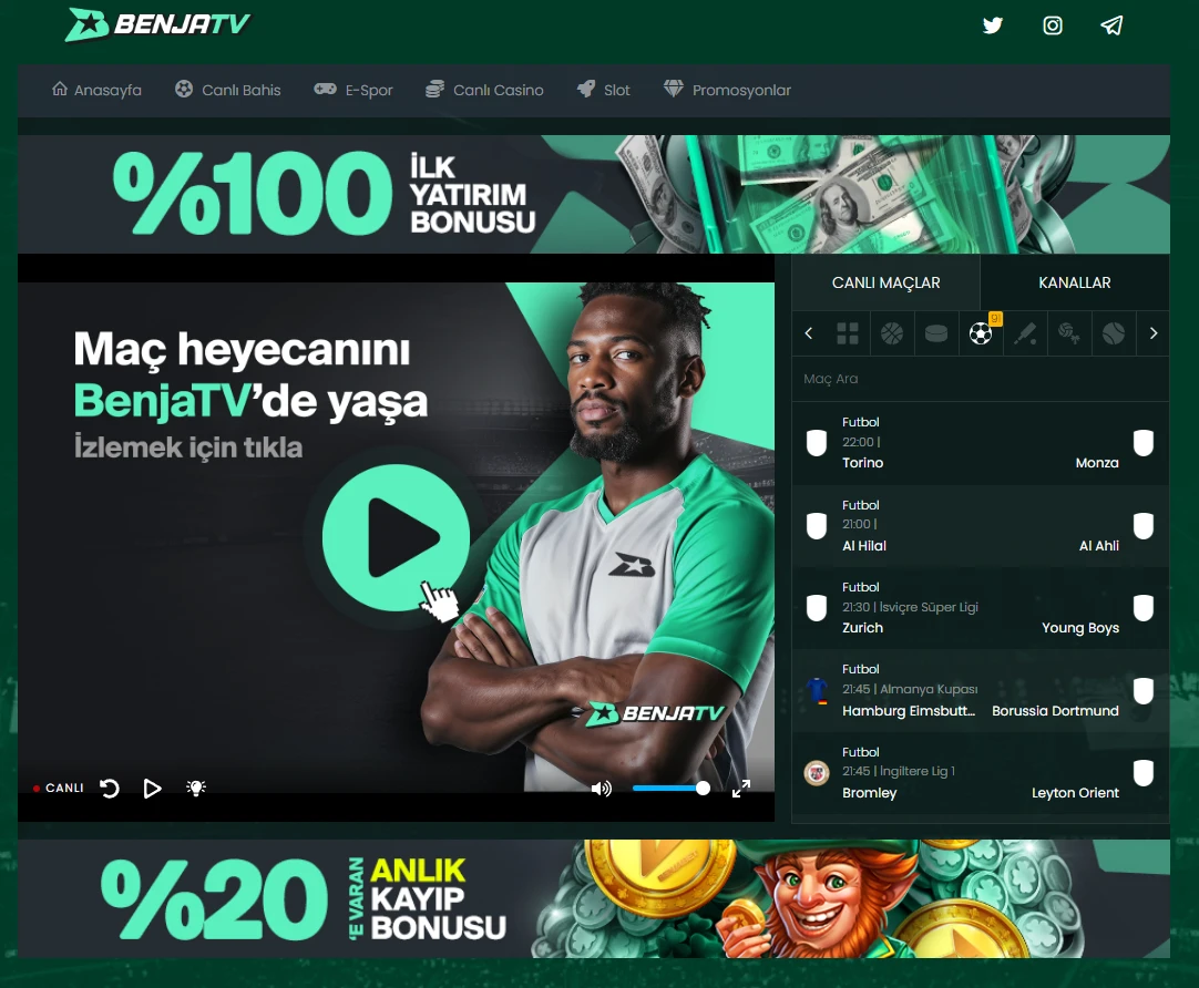 Benjabet TV ekran görüntüsü