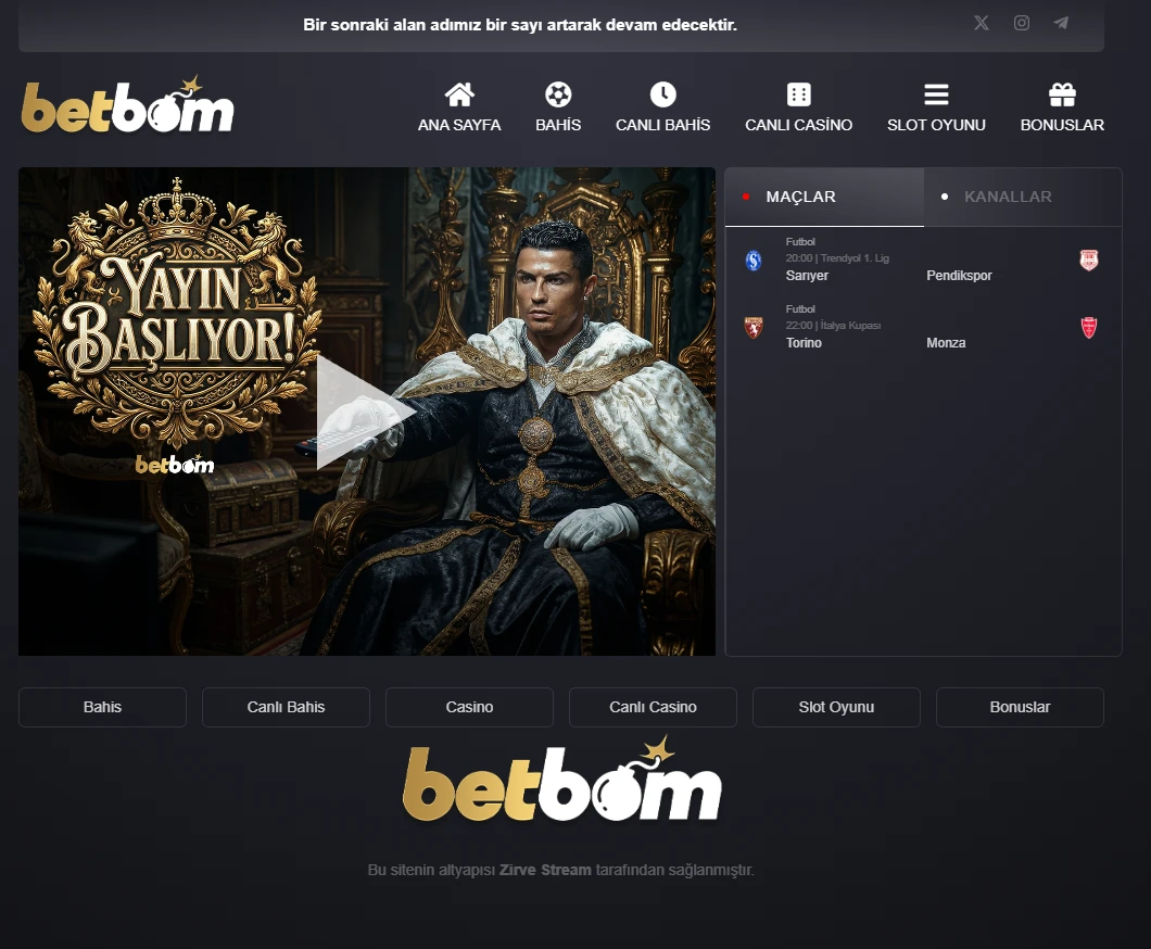 Betbom TV ekran görüntüsü