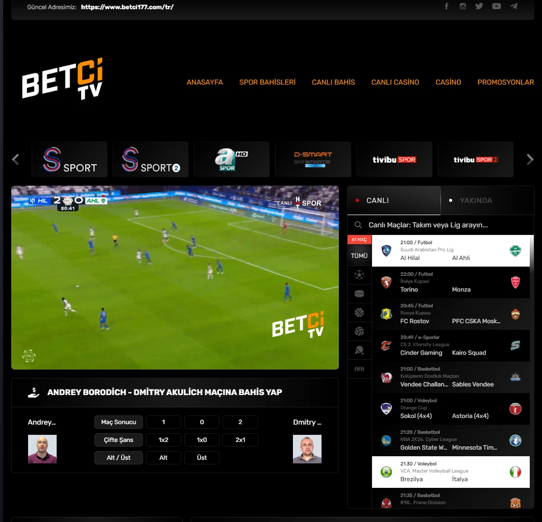 Betçi TV ekran görüntüsü