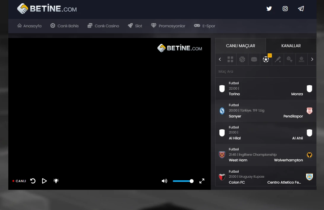 Betine TV ekran görüntüsü