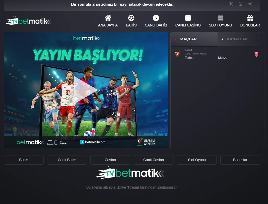 Betmatik TV ekran görüntüsü