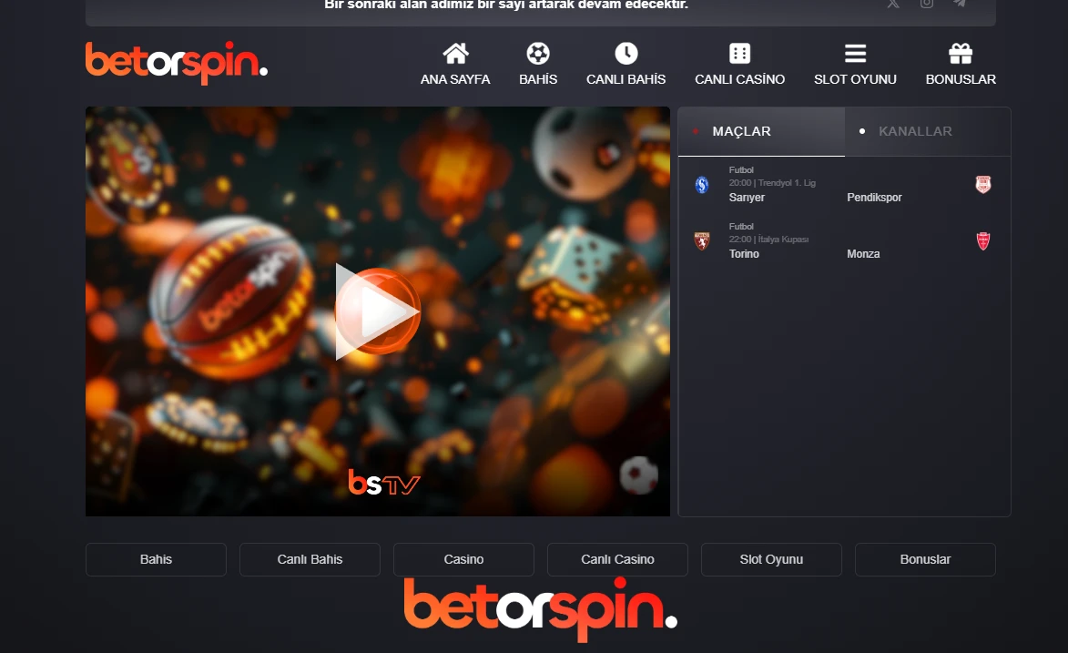 Betorspin TV ekran görüntüsü