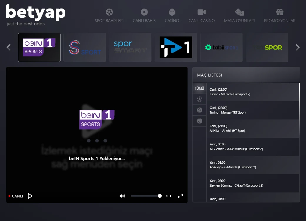 Betyap TV ekran görüntüsü