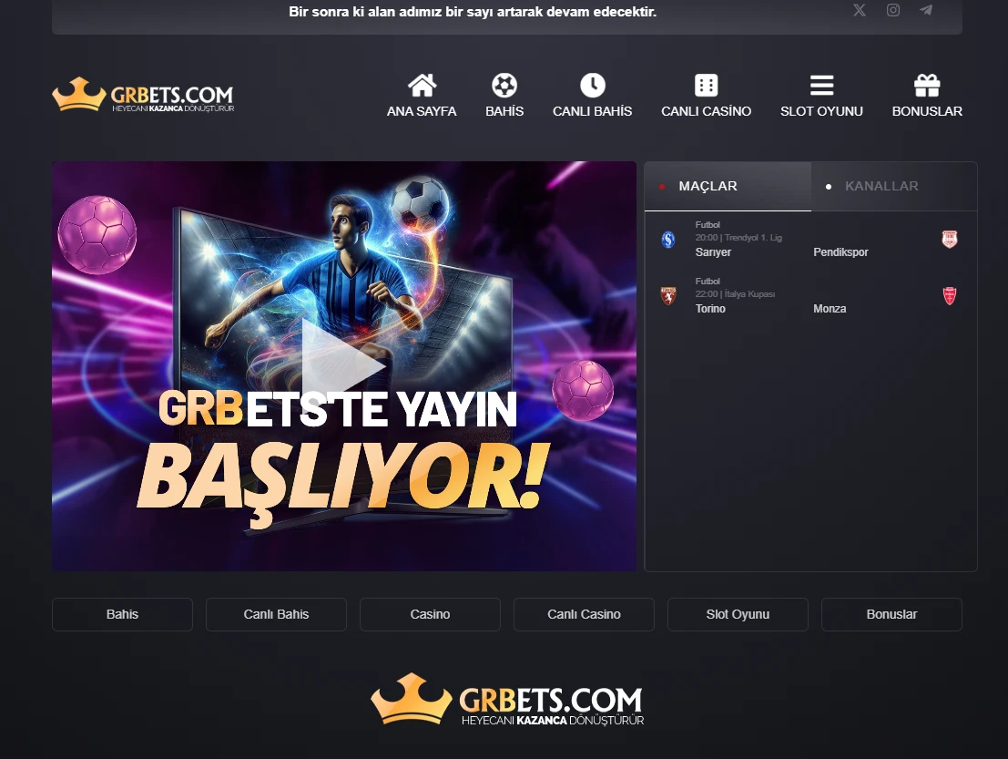 GRBets TV ekran görüntüsü