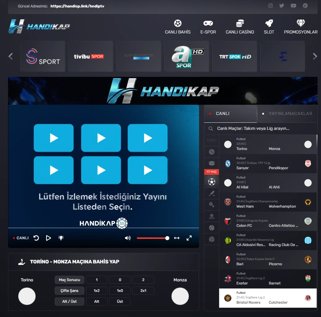 Handikap TV ekran görüntüsü