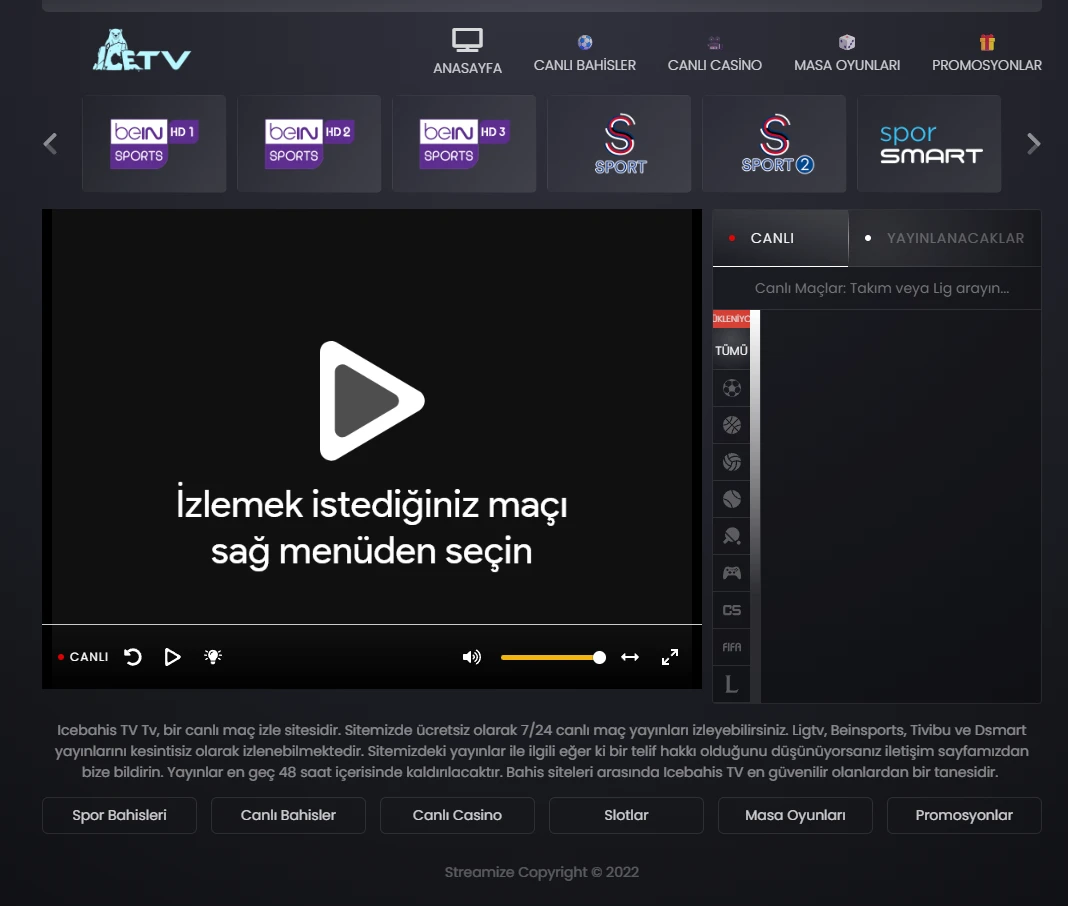 Ice TV ekran görüntüsü