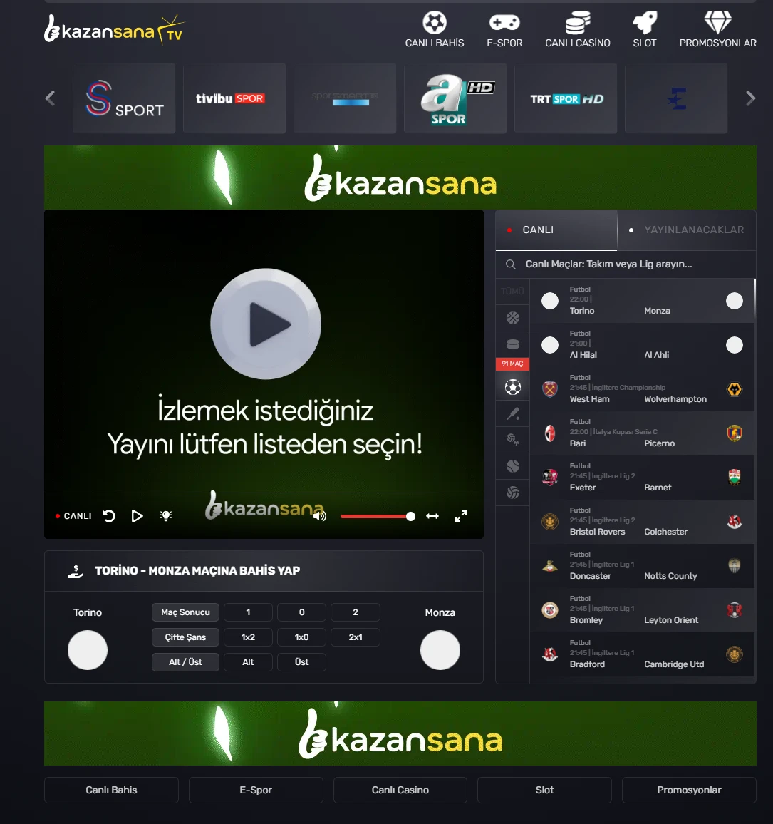 Kazansana TV ekran görüntüsü