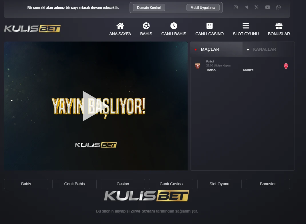 Kulisbet TV ekran görüntüsü