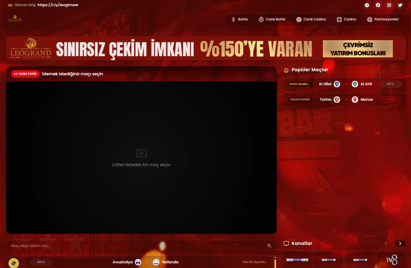 Leogrand TV ekran görüntüsü