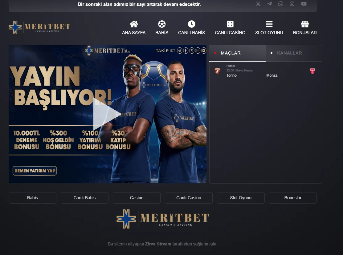 Meritbet TV ekran görüntüsü
