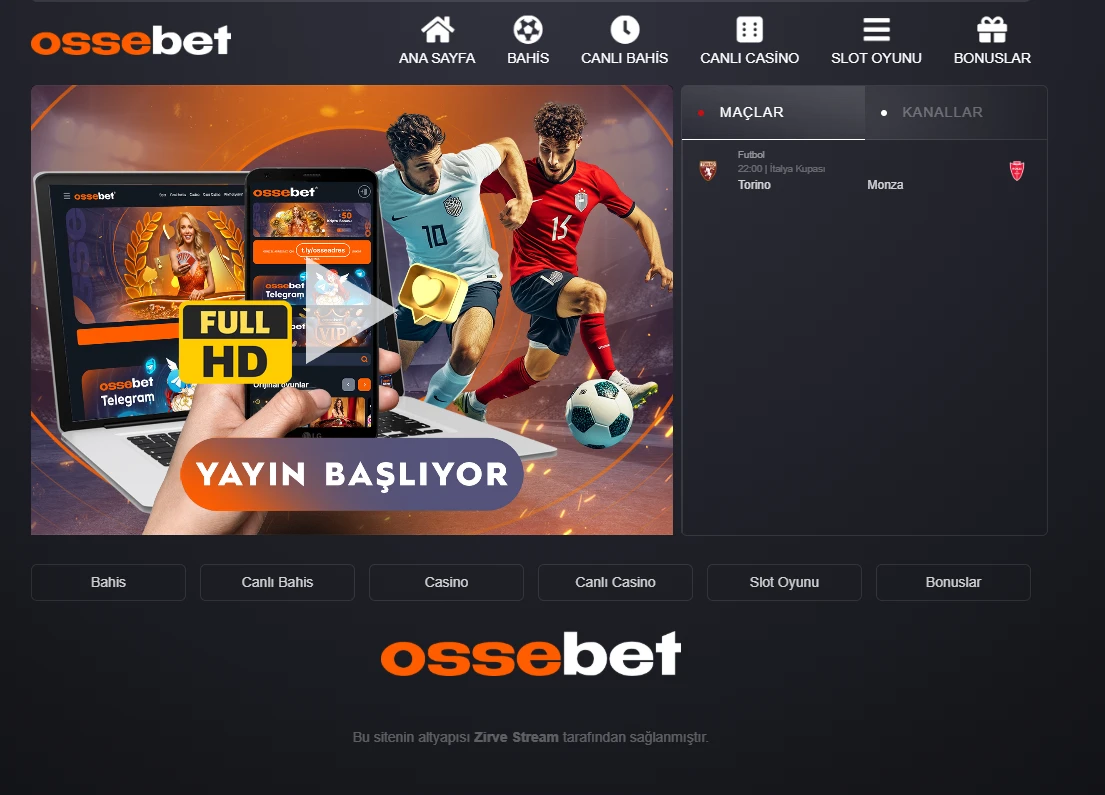 Ossebet TV ekran görüntüsü