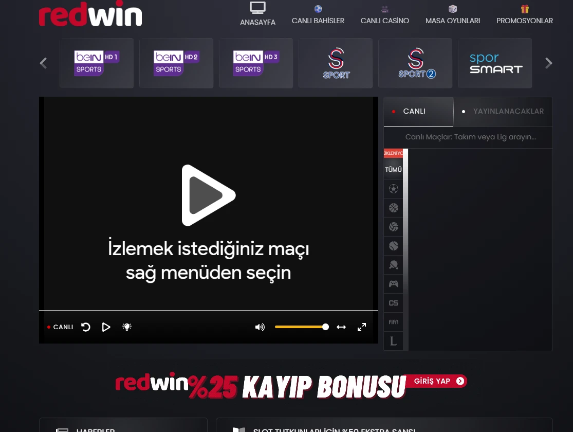 Redwin TV ekran görüntüsü