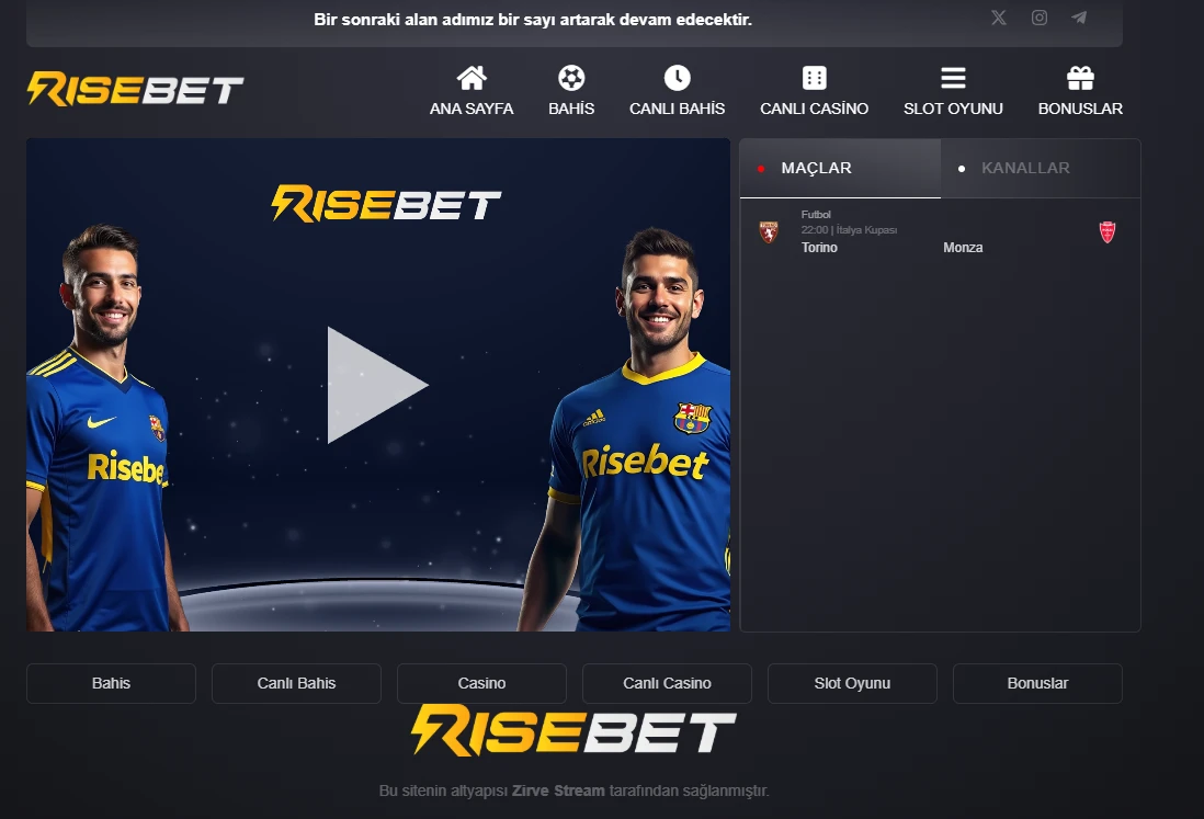 Risebet TV ekran görüntüsü