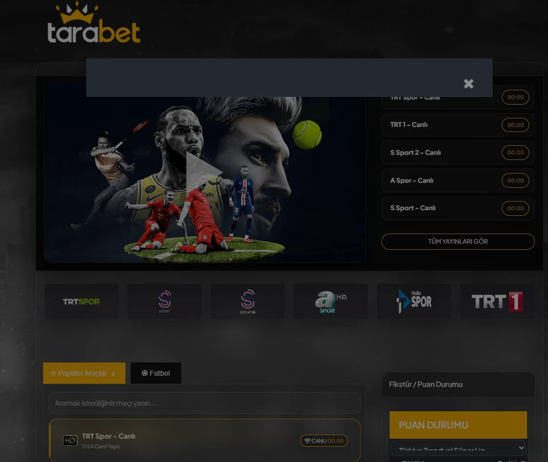 Tarabet TV ekran görüntüsü