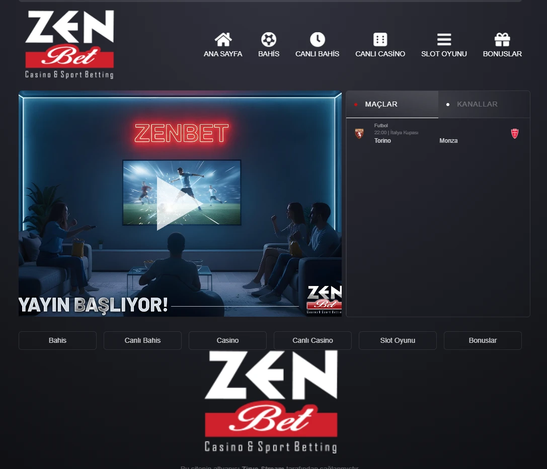 Zenbet TV ekran görüntüsü